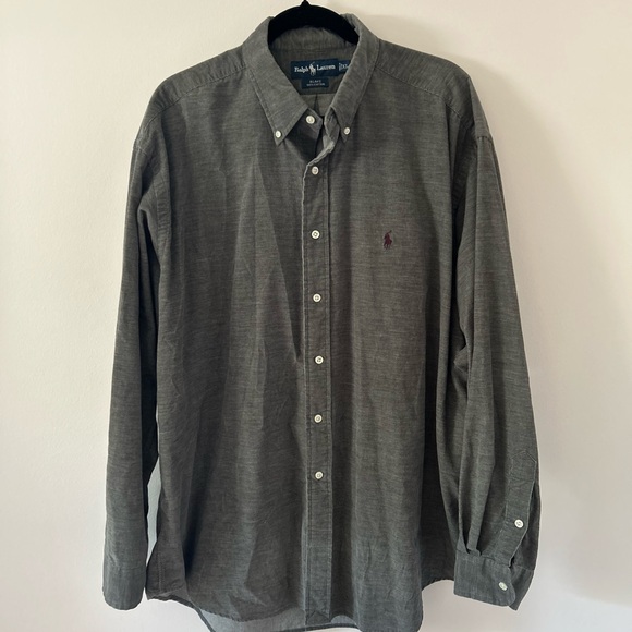 Ralph Lauren Blake Gray Cotton Button Down Shirt - Picture 1 of 9